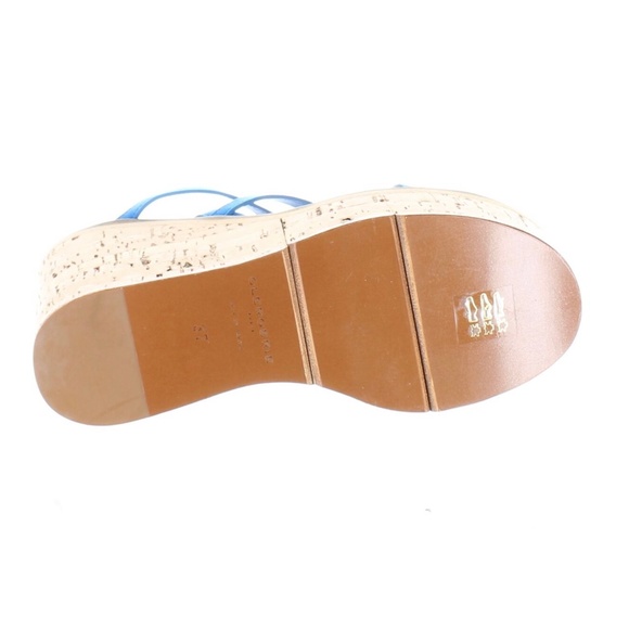 Robert Clergerie Valia Blue Wedge Platform Sandal - Picture 11 of 11